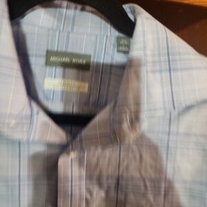 Michael Kors Blue Plaid Men's Shirt